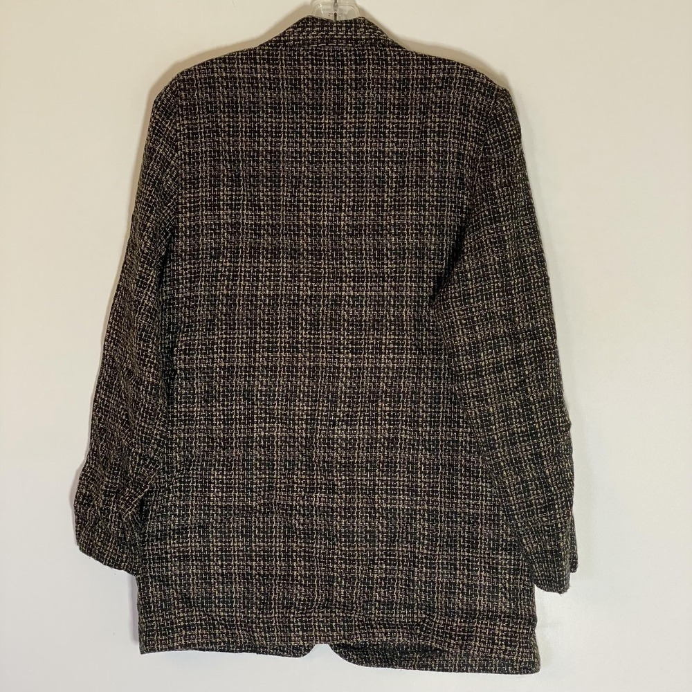 Vintage Bentley‎ Blazer Juniors 9/10 Blue Check Acrylic One Button Made USA 90s - Picture 15 of 16